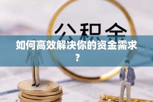 信赖如何高效解决你的资金需求？