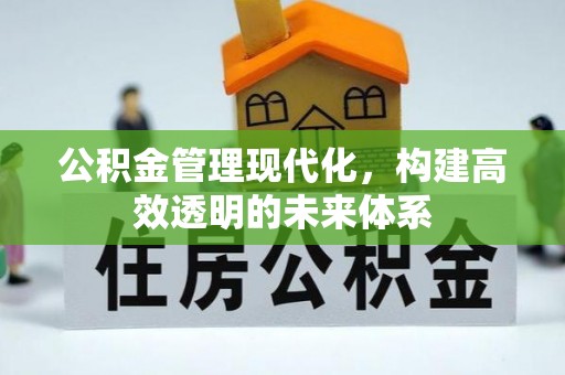 信赖公积金管理现代化，构建高效透明的未来体系