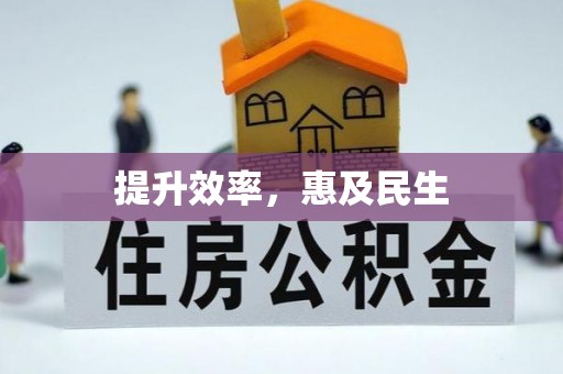 信赖提升效率，惠及民生