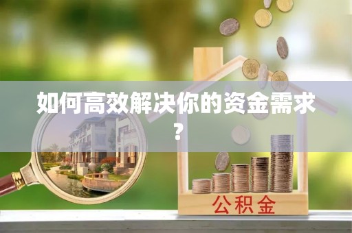 信赖如何高效解决你的资金需求？