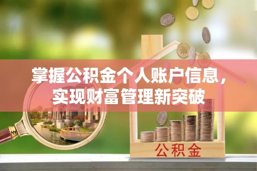 信赖掌握公积金个人账户信息，实现财富管理新突破